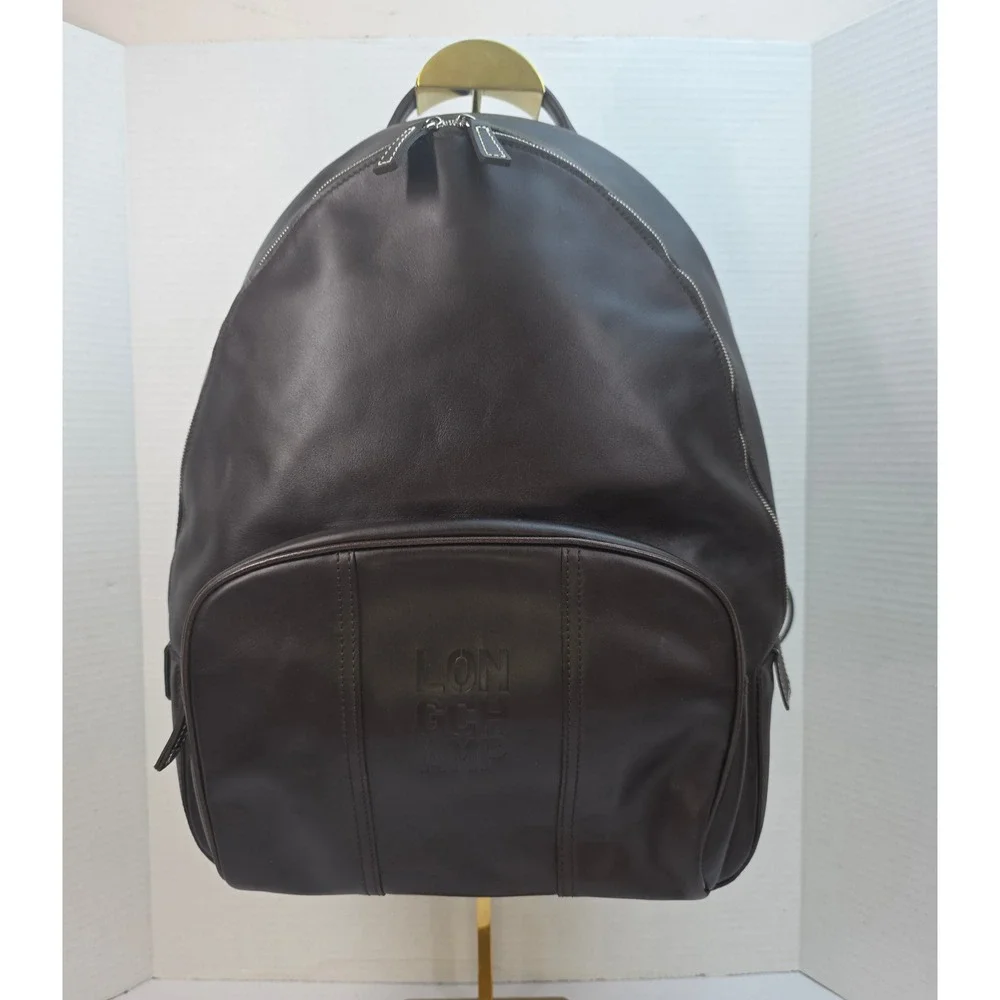 Longchamp 3D Moka Brown Leather Backpack Made in France 1847 189 002